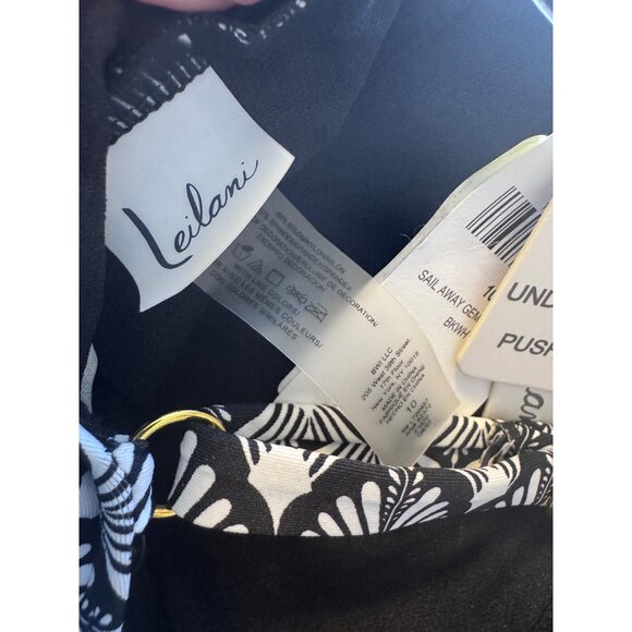 Leilani Sail Away Gemini Tankini Swim Top Size 10 Underwire Push Up  NWT Black W - Picture 8 of 9